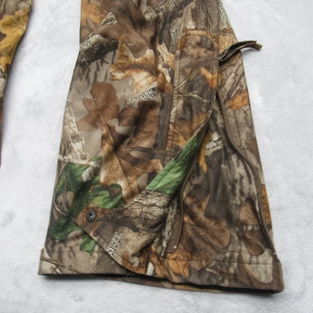 Pella Camo Pants Men Medium Flex Waterproof Button Suspenders Hunting VTG 30x31